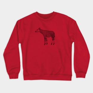 Okapi Ink Art Drawing - African animal design Crewneck Sweatshirt